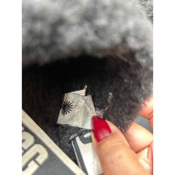 Ugg Fluff Yeah Slide Slippers Black Womens Size 10 Soft Sheepskin & Fleece With - Picture 6 of 7